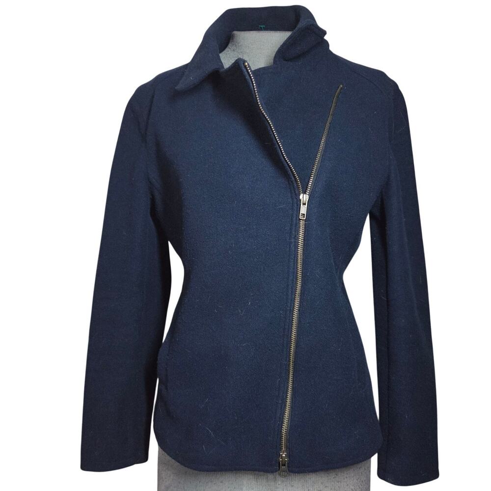 Ann Taylor Full Zip Navy Coat Size 6